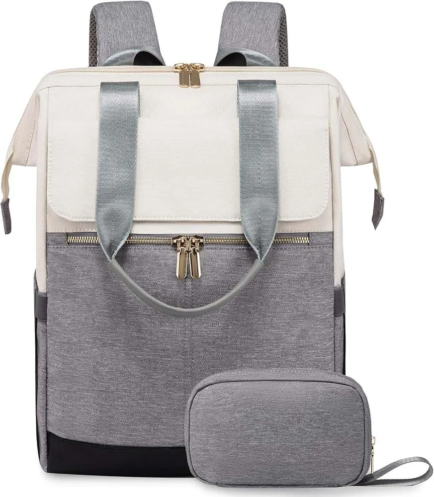 Gepäck-Rucksack in Kontrastfarbe, Mama-Tasche, minimalistischer 15,6-Zoll-Laptop-Rucksack für Damen, Lunchtasche – Detail 6