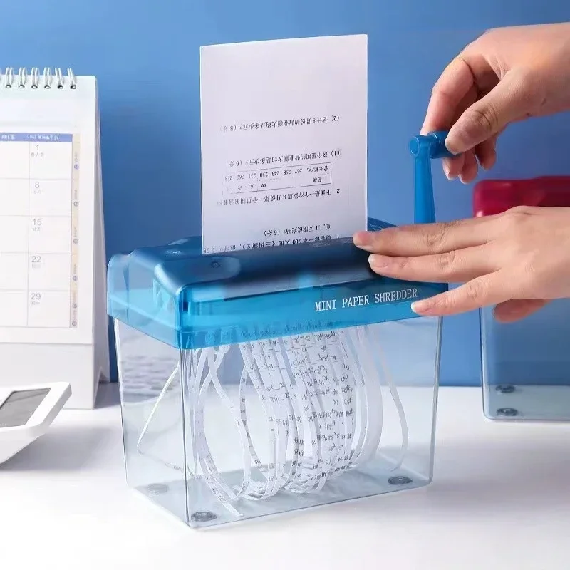 Mini Manual Paper Shredder A6 Office Document Destroyer Receipts Tickets Thick Cardstock Cutting Machine 17x15x9.5cm