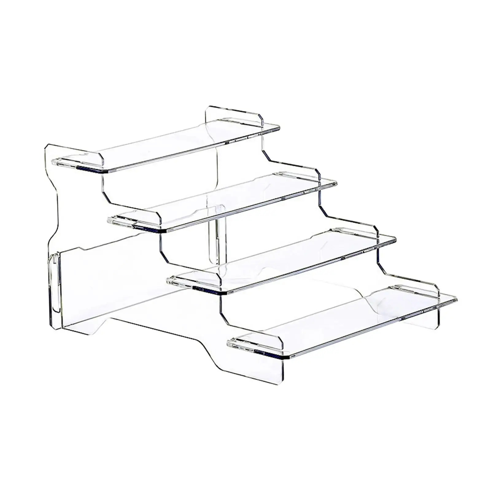 Transparent Clear Display Riser Shelf Cupcakes Holder Organizer Stand Storage Showcase Fixtures for Cabinet Collectibles Perfume