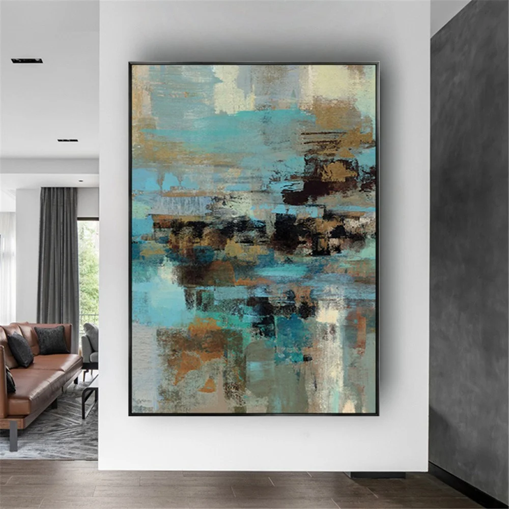 

Abstract Canvas Picture Gold Foil Art Mural Handmade Oil Painting Wall Beauty Nordic Home Decor Poster Living Room Sofa Bedroom