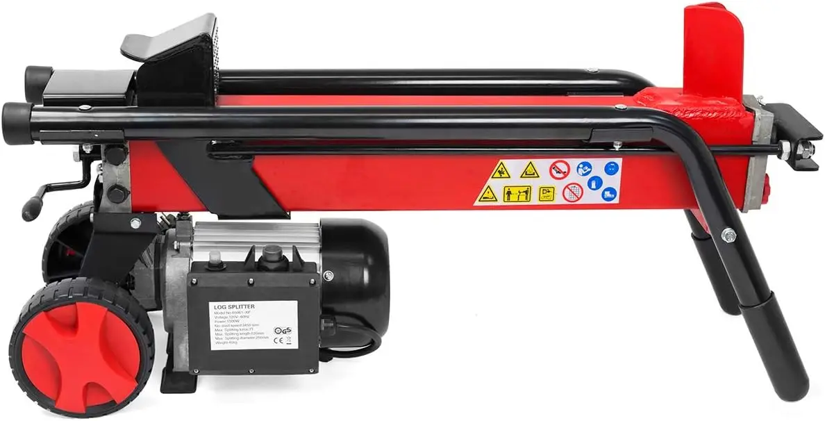 Stark USA Log Splitter Electric Portable 7-Ton Ram System Firewood Kindling Hydraulic Horizontal Full Beam Wood Splitting Cutter