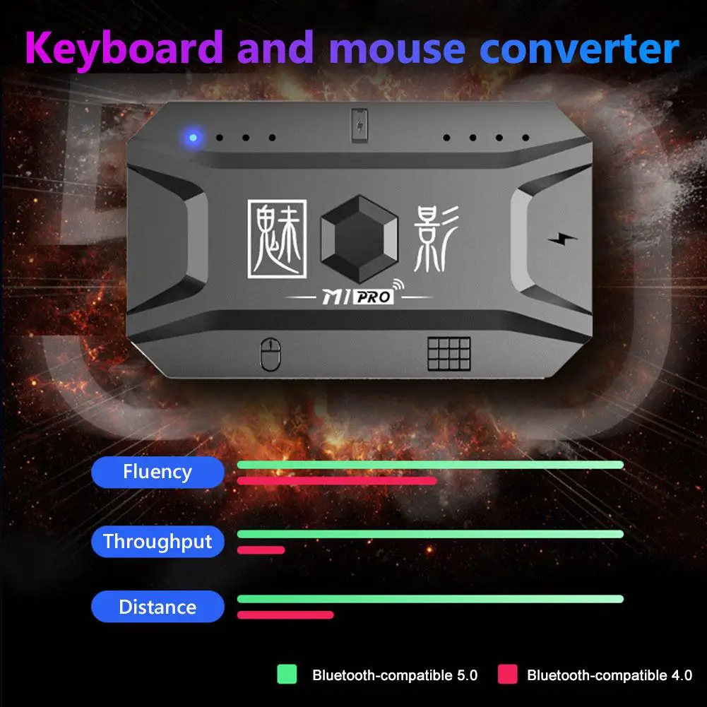 M1pro Plug-Paly Gamepad Converter Kit Bluetooth-compatible 5.0 Mobile Controller Gaming Keyboard Mouse Adapter