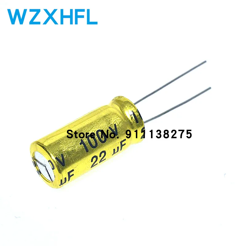 

10pcs 22uF 100V ELUM NP 8x12mm 100V22uF audio high and medium frequency division electrodeless NP electrolytic capacitor