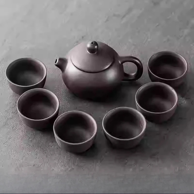 Purple Sand Kung Fu Tea Set Home Living Room Japanese Simple Cup Teapot Teacups Teasea Tea Leakage Ceremony