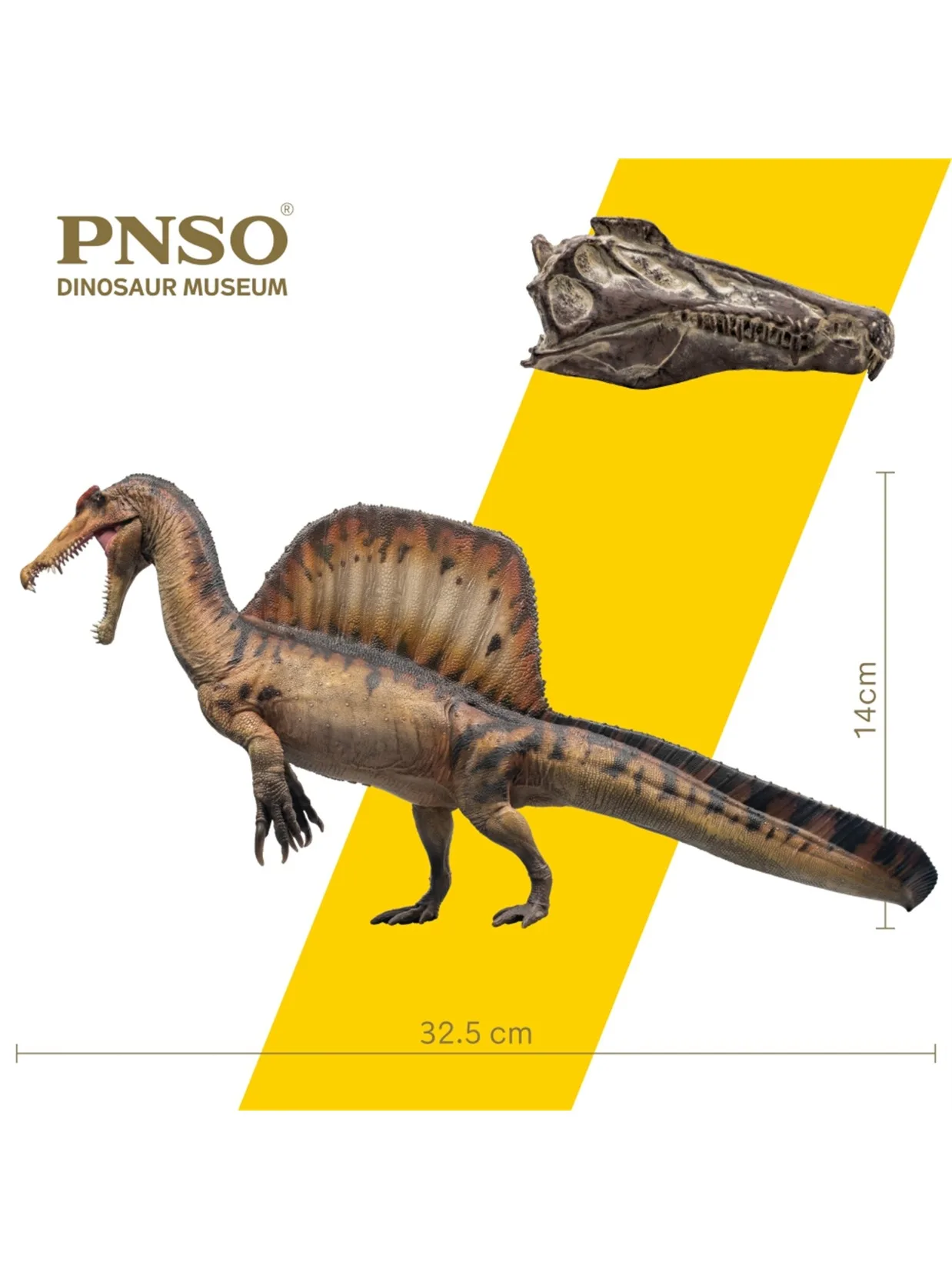 Serie 19 de museos de dinosaurios de PNSO, Spinosaurus AYMEN, modelo de dinosaurio prehistórico, colección científica, regalo de decoración GK