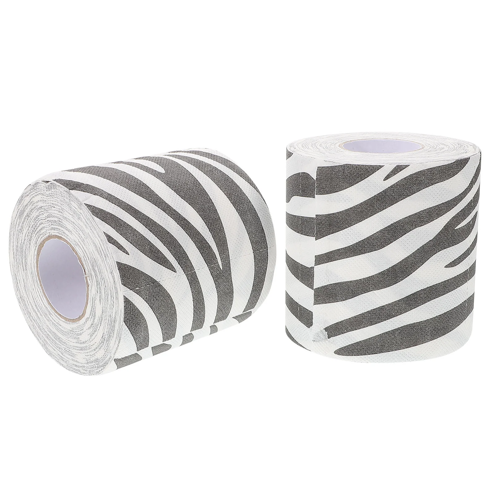 2 Pcs Soft Printed Roll Paper Unique Zebra Print 3d Texture Toilet Tissue Sanitary Paper Reptile Ribbon Animal Print Ribbon Self
