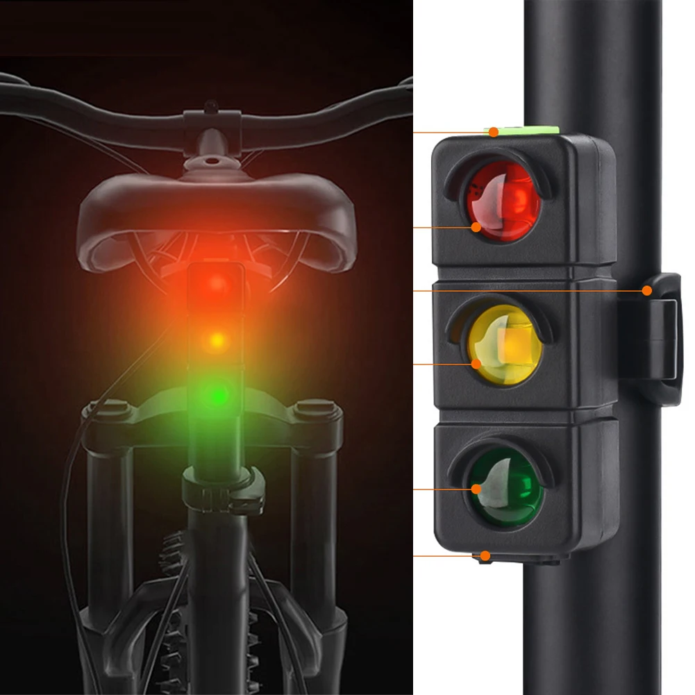 LED Bicycle Taillight Red Blue Green Caution Emergency Traffic Light Clip USB Rechargeable Night Cycling Flashing Warning