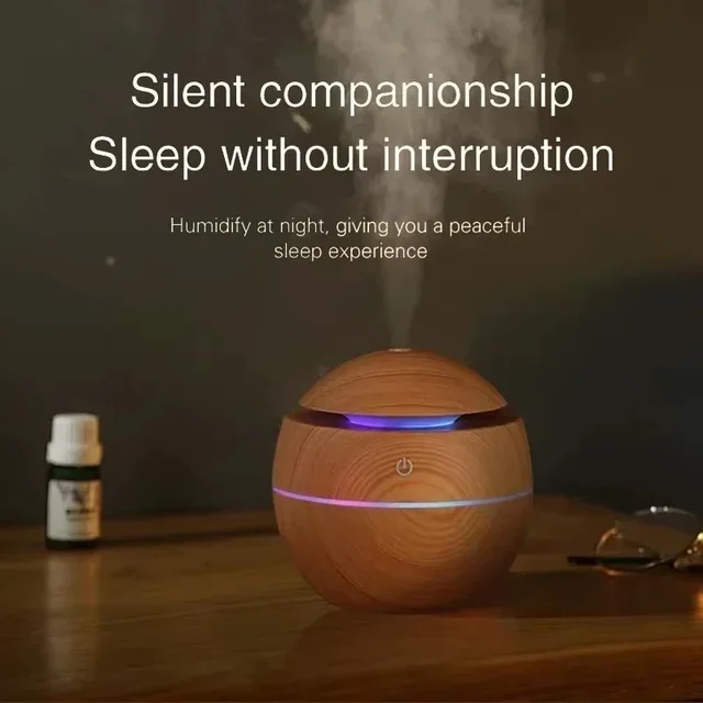 USB Ad Ultrasuoni Nebbia Fredda Spruzzatore Olio Essenziale Fragranza Mini Casa Grano di Legno Umidificatore Diffusore di Aroma D'aria Elettrico 2