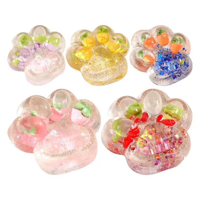 Hot Sale 5 Colors Cat Claw Fidget Toy Soft Cute Cat Paw Slow Rebound Pinch Decompressions Toys For Kids Birthday Gifts