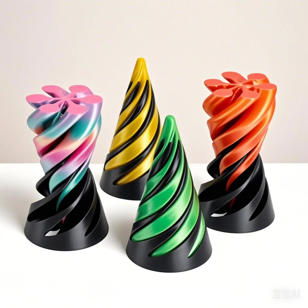 3D Printed Spiral Fidget Toys Decompression Spinning Three-Dimensional Structure Fingertip Dual Color Stress Relief Toy Desk Toy fidget toy