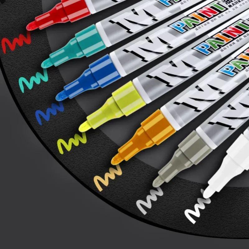 Car paint scratches repair brush pen waterproof water paint marker pen car tire tread care automotive black white red silver