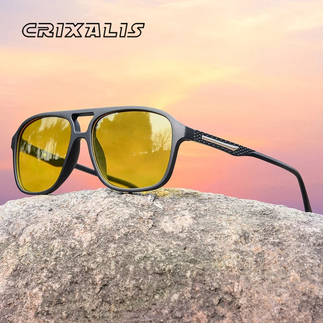 CRIXALIS pilote Vintage carré lunettes de soleil hommes femmes rétro conduite Vision nocturne lunettes de soleil femme luxe concepteur nuances UV400 1