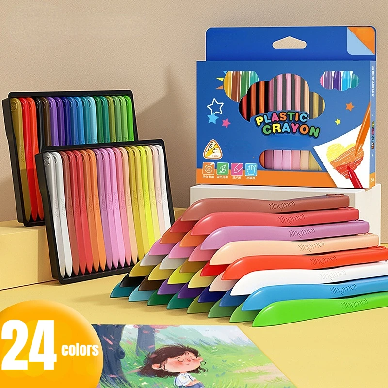 24/12PCS Colorful Crayons Safe Non-Toxic Drawing Toys For Children Graffiti Coloring Pencil Pen Painting Students Stationery 1