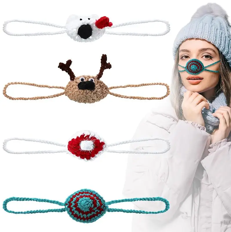 Nose Mitten Crochet Christmas Nose Cover Women Comfort Guard Sleeping Warmer Cozy Cover for Sleeping Skiing