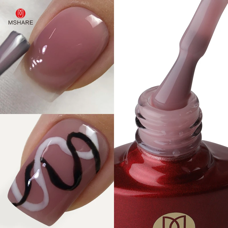 Milky Pink Glitter Camouflage Gel Nail Polish - 10ml UV LED Soak Off