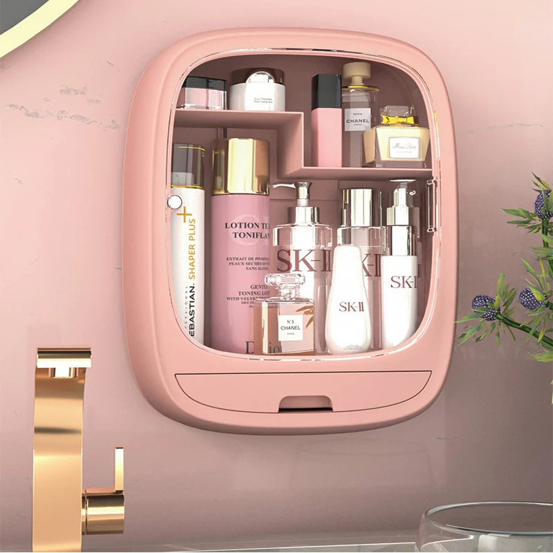 

Multi Function Storage Box Large Capacity Makeup Storage Drawer Wall Hanging Makeup Plastic Transparent Dustproof Organizers