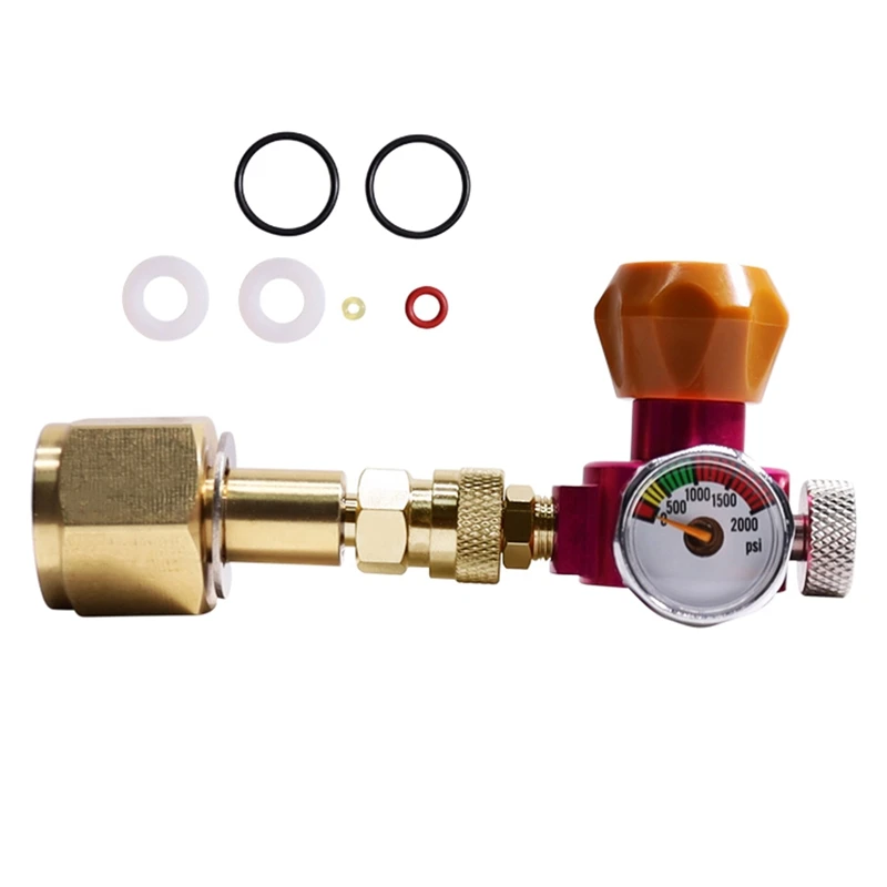 

CO2 Refill Adapter With 2000Psi Pressure Gauge For DUO/TERRA/ART/GAIA Quick Connect W21.8-14 CO2 Cylinder Durable Easy To Use