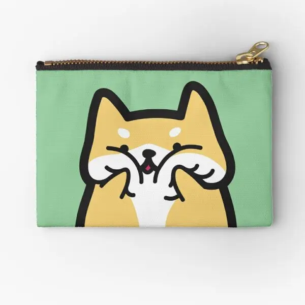 

Squishy Face Shiba Inu Zipper Pouches Bag Packaging Socks Pure Wallet Underwear Key Storage Cosmetic Pocket Coin Women Panties
