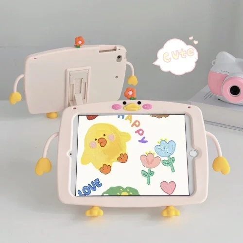 Children's Shockproof Silicone Cartoon Chicken Tablet Cover