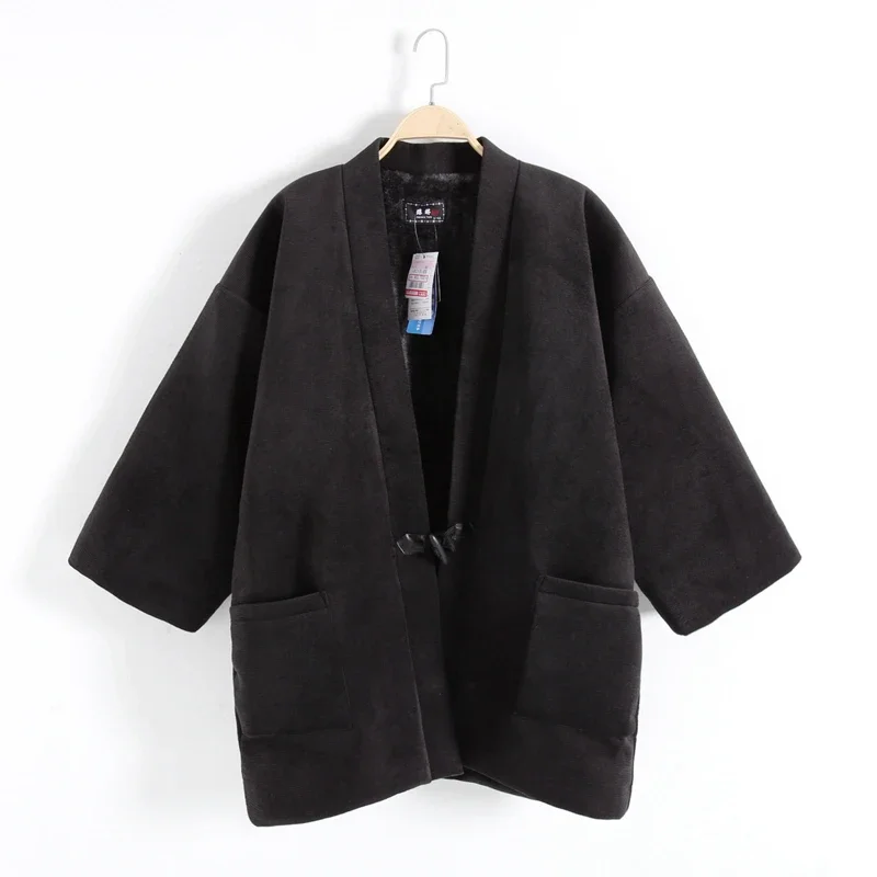 

Куртка Hanten Мужская в японском стиле, зимнее кимоно, традиционная одежда, хлопковое пальто, теплая одежда, азиатская домашняя одежда