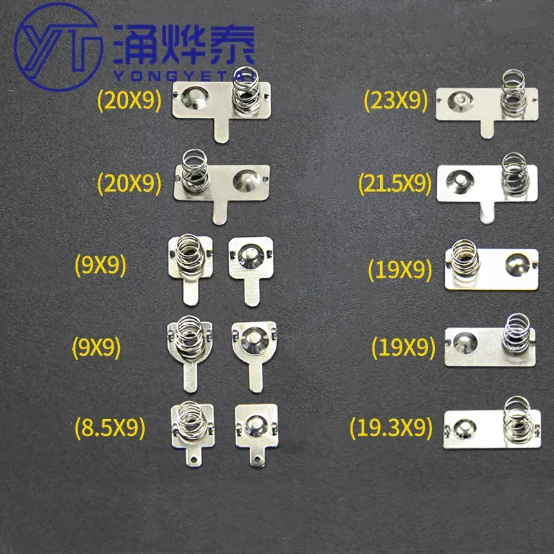 YYT 20PCS AAA Battery Spring Contacts 9*8/8.5/9/10/19/20MM Positive/Negative Bipolar Terminals for Battery Box/Mini Devices