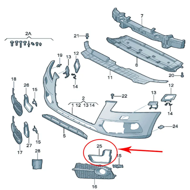 Auto Left Right Front Bumper Grille Grill Bracket for Audi Q5 SLine S-Line Sport Model 2013 2014 2015