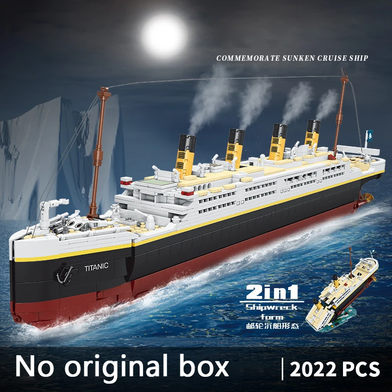 

In Stock 2022Pcs 99023 Compatible 10294 Titanic Large Cruise Boat Ship Steamship Bricks Building Blocks DIY Toys