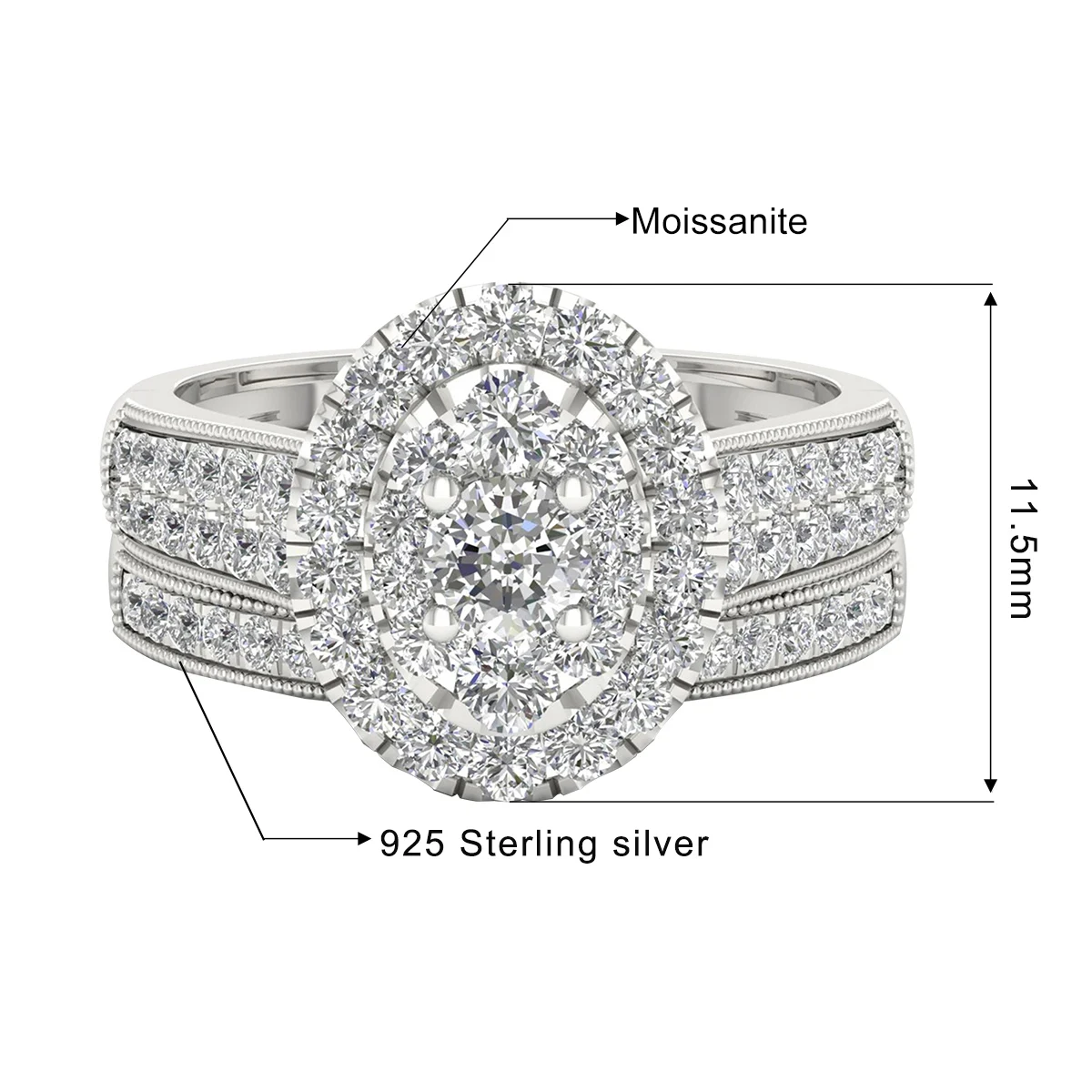 Luxury Fancy Engagement Moissanite Rings 2 Piece Solid Sterling Silver 925 Wedding Jewelry For Woman Diamond Girl Gift Certified S8ac600dec8da41f2bc944729f9ce3dc1V