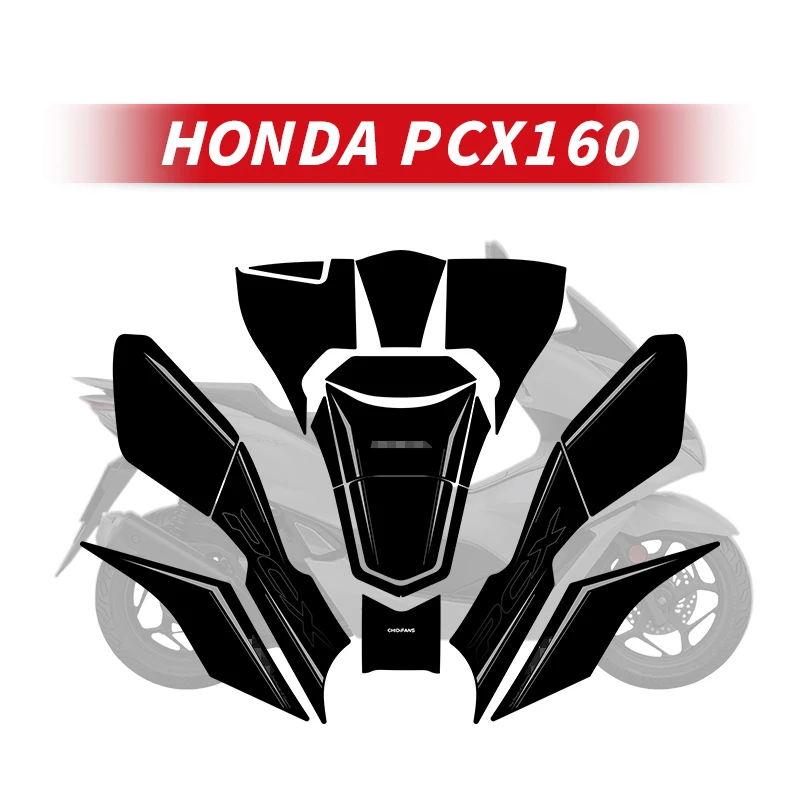 For HONDA PCX160 Motorcycle Fuel Tank Decoration Pad Kits Bike Abrasion Resistant Protection Stickers Colorful Decals