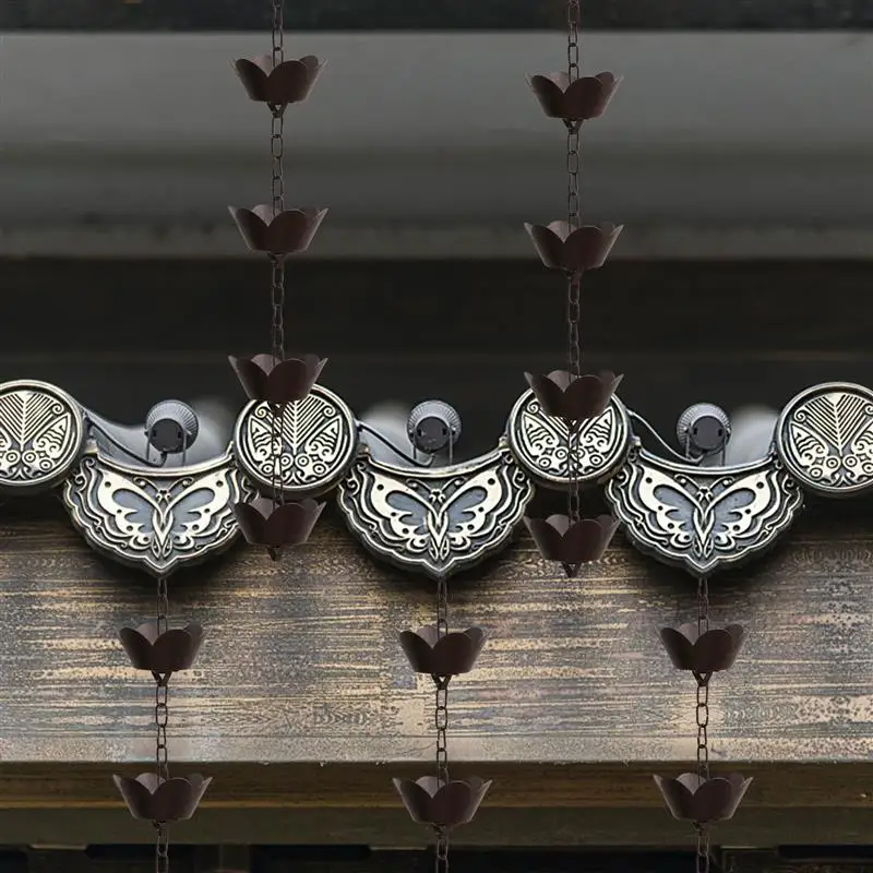 Roof Decoration Metal Drainage Rain Chain Winter Drainage Downspout Chains Garden Accessory Divert