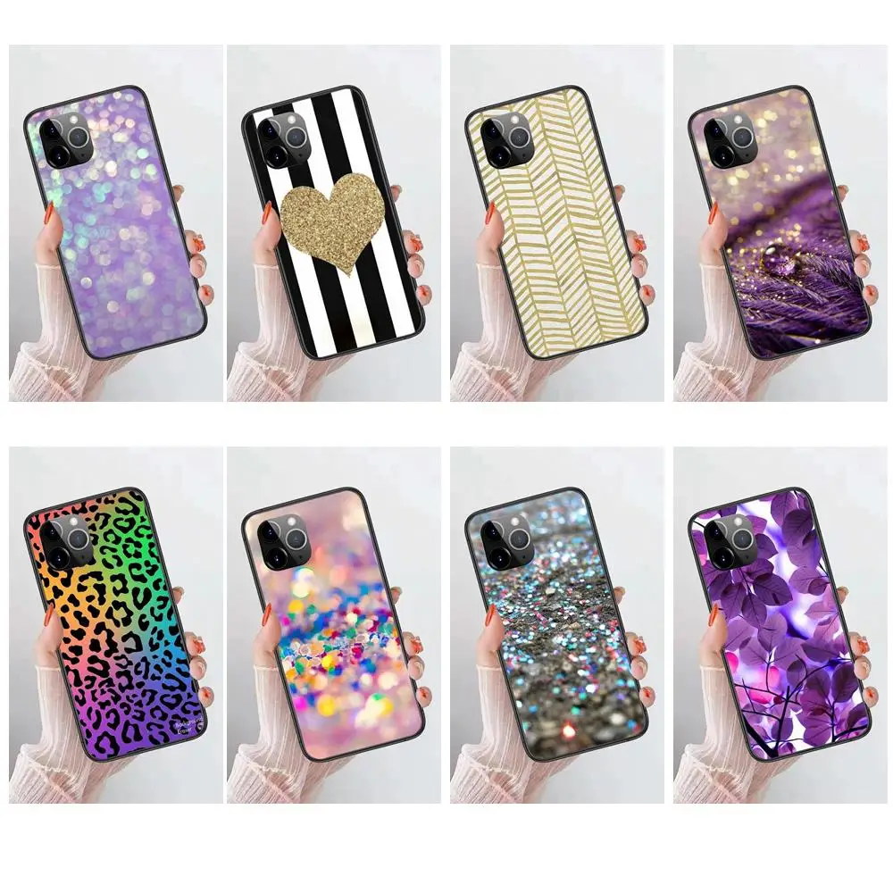 Acheter Gold Glitter A Spina Di Pesce Chevron Per Samsung Galaxy S30 S21 S20 Fe S10 S10E S9 S8 S7 S6 Edge Lite Plus Ultra Protector