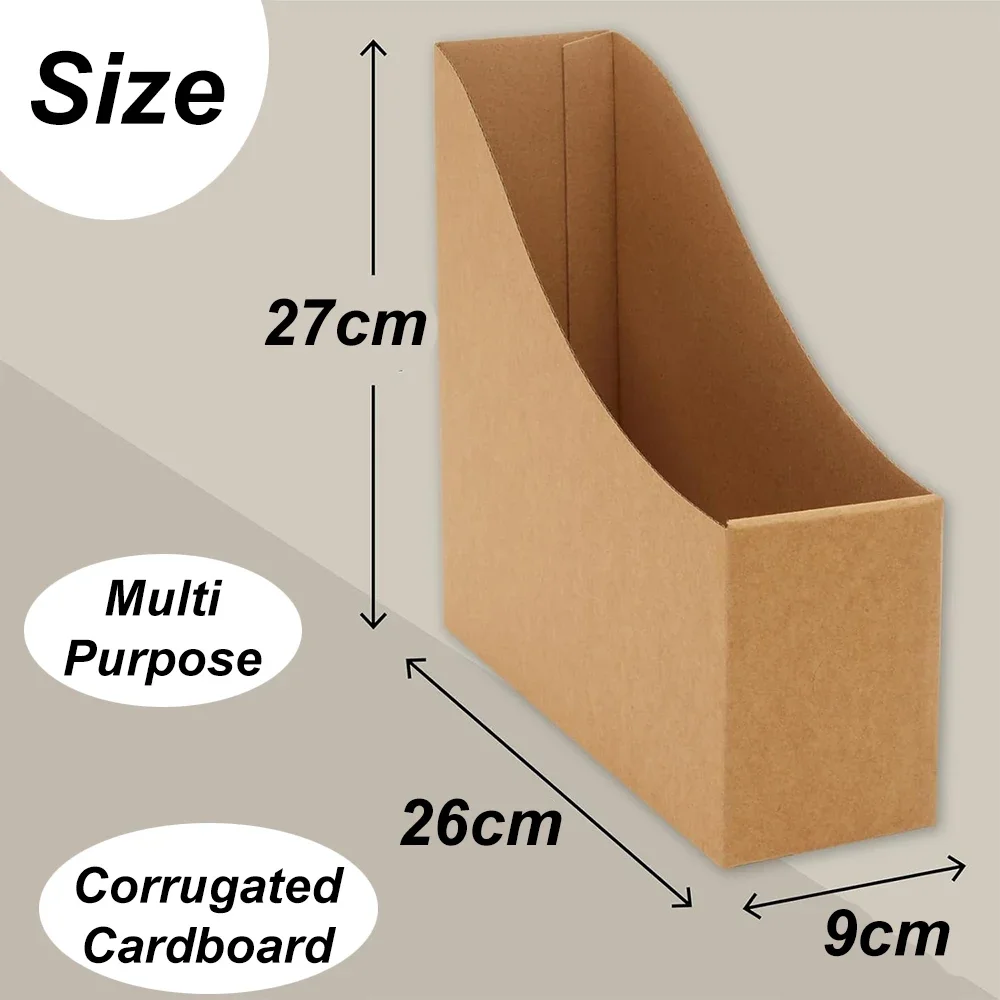 Desk Organizer 3/5PCS Magazine Files Kraft Paper Material Cardboard File Holder Standing Magazine Books Documents Storage Rack
