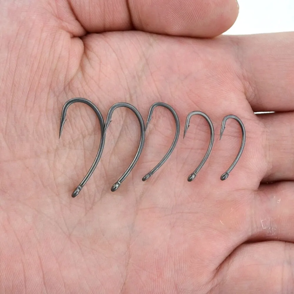 15x Carp Fishing Hooks Hirisi With Eye Micro Barb High Carbon Steel PTFE Coated Fishing Accessories X915