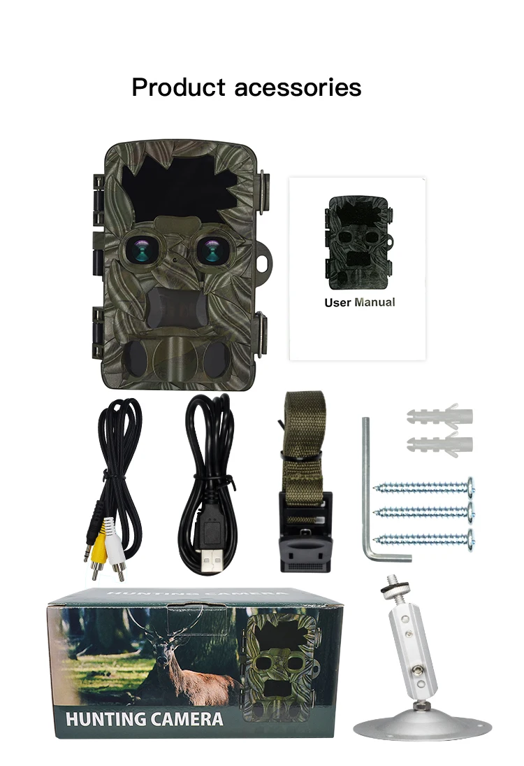 4K Dual Lens camera for Day and Night 35m IR Range flash Hunting Camera 2.4 inch