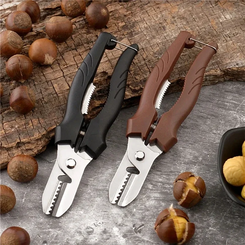 Multipurpose Chestnut Scissors Peeler Chestnut Shell Peeling and Leather Clip Cross Cutting Knife Chestnut Peeler For Kitchen