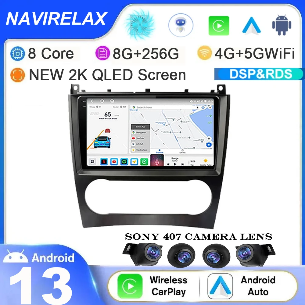 

9 " Android 13 Car Radio DPS IPS For Benz W203 W209 C180 C200 C220 C230 Video Multimediale Player Auto Autoradio GPS Navigation