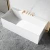 Freestanding Bathtub, Modern Minimalist Style Contemporary Soaking Tub With Brushed Nickel Overflow And Drain 6