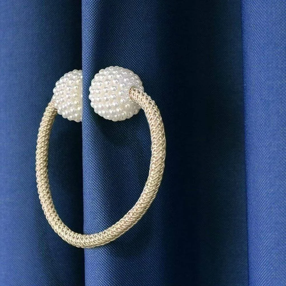 Description Picture 6 of item2PCS Pearl Magnetic Curtain Clip Curtain Holders Tie Back Buckle Clips Hanging Ball Buckle Tie Back Curtain Decor Accessories