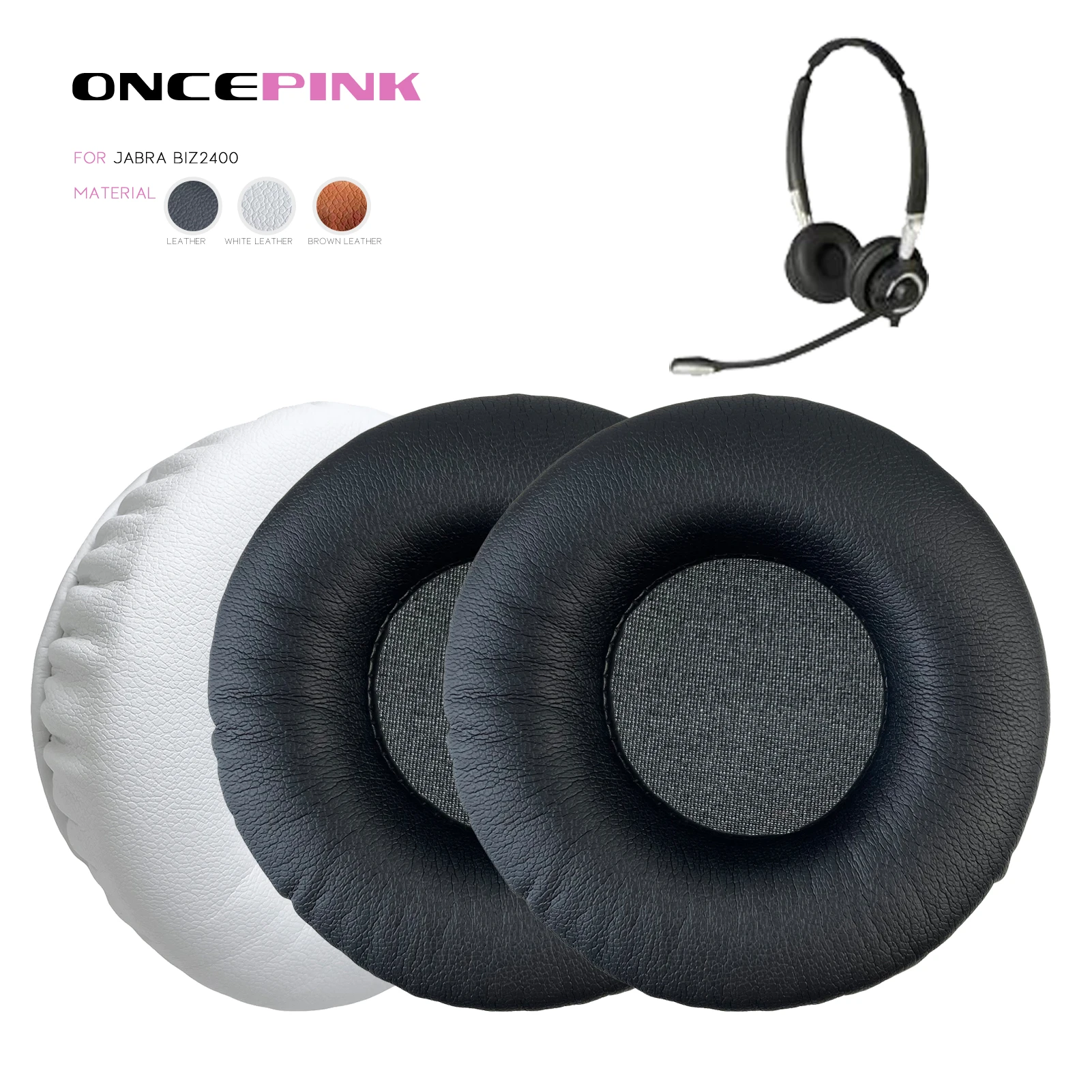 Oncepink Replacement Ear Pads for Jabra BIZ2400 Headphone Cushion