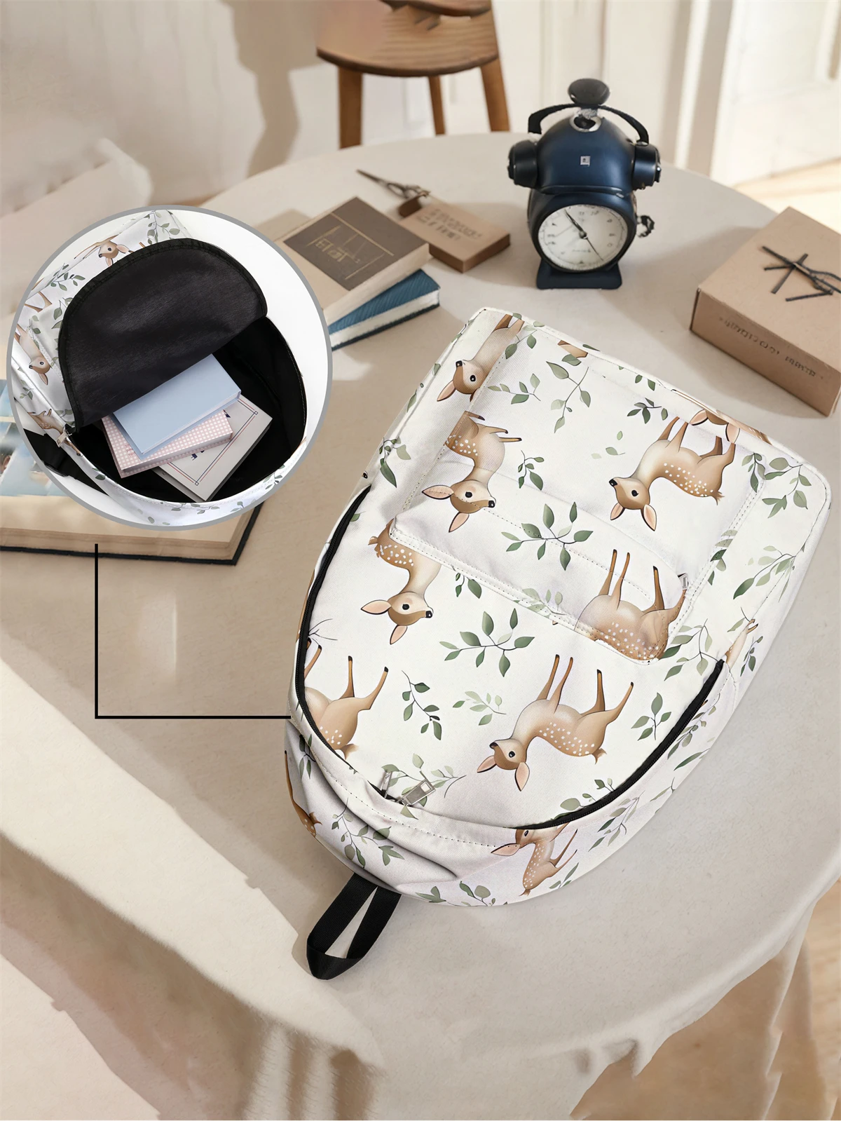 Deer patterned backpack, new model for 2025, casual travel backpack, lightweight and simple casual travel backpack