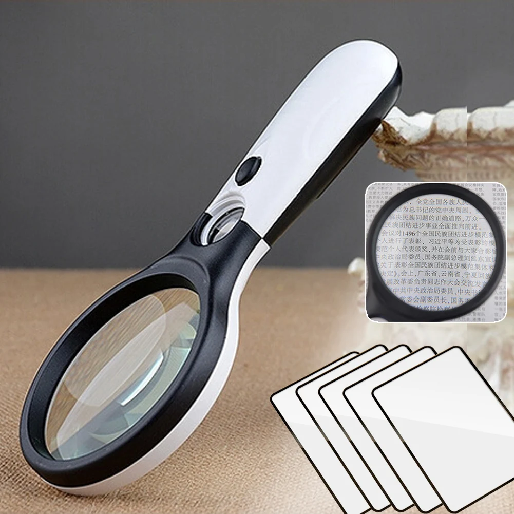 1pcs Magnifying Glass With Light, Lighted Magnifying Glass, 8x 20x Handheld Pocket  Magnifier Small Illuminated Folding Hand Held Lighted Magnifier Com