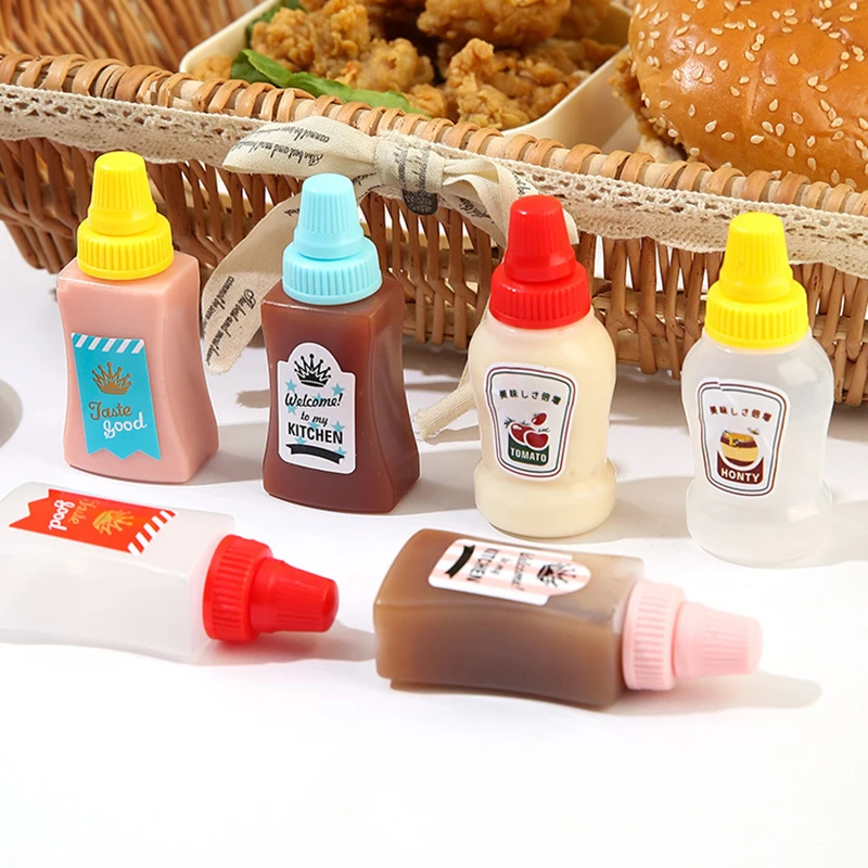 Mini Condiment Squeeze Bottle Box Salad Dressing Sauce Ketchup