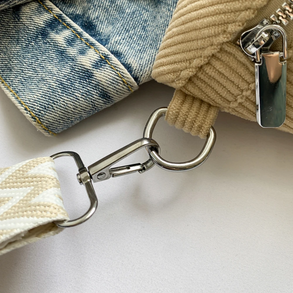 Corduroy Chest Bag Stylish Crossbody Bag Wide Guitar Strap Vintage Shoulder Bag Multi-pockets Casual Waist Bag Casual Sports Bag