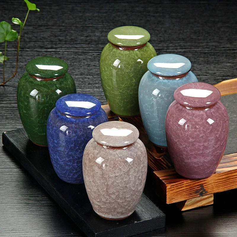 Cremation Urn Small Pet Urn Bird Dog Cat Cremation Ash For Human Ashes Made Ceramics Hand Painted