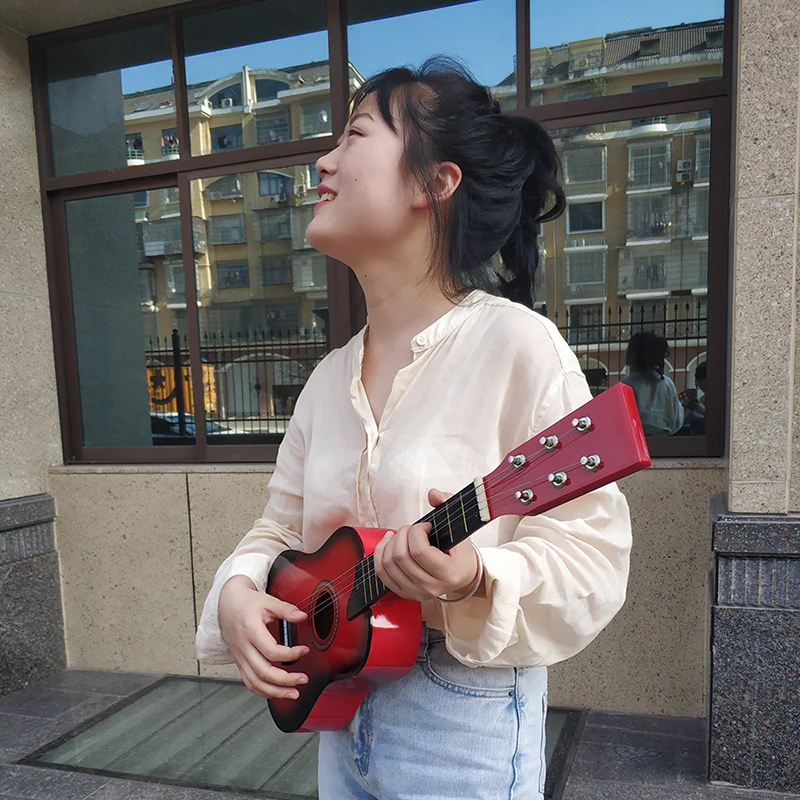 25 Inch 6 Strings Acoustic Guitar With Pick Strings Mini Ukulele Accessories Musical Instrument Gifts