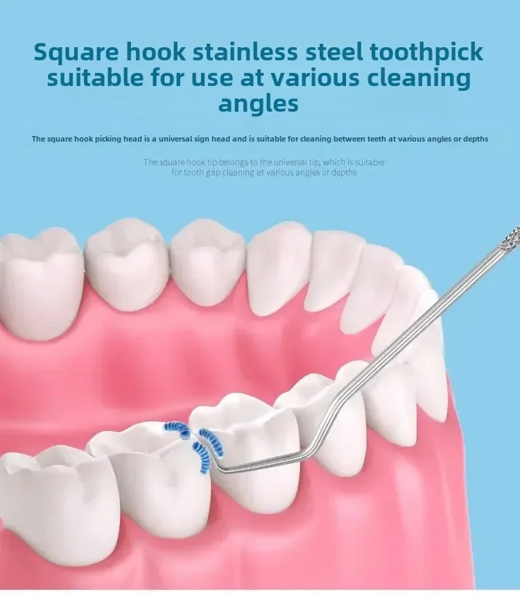 Portable Stainless Steel Toothpick And Floss Oral Cleaning Set_voghion.com