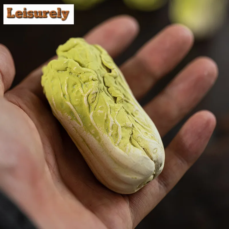 Biomimetic Cabbage Purple Sand Wealth Cabbage Tea Pet Zen Tea Games Tea Figurine Play Toys Tea Statue Ornaments Desktop Supplies
