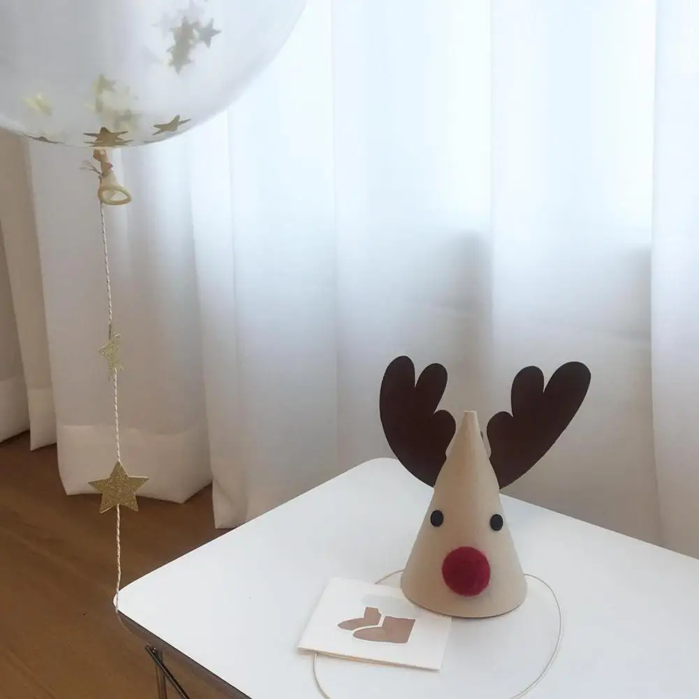 Christmas Hat Non Woven Fabric Decorative Tree Elk Xmas Party Cap for Kids Christmas Hats