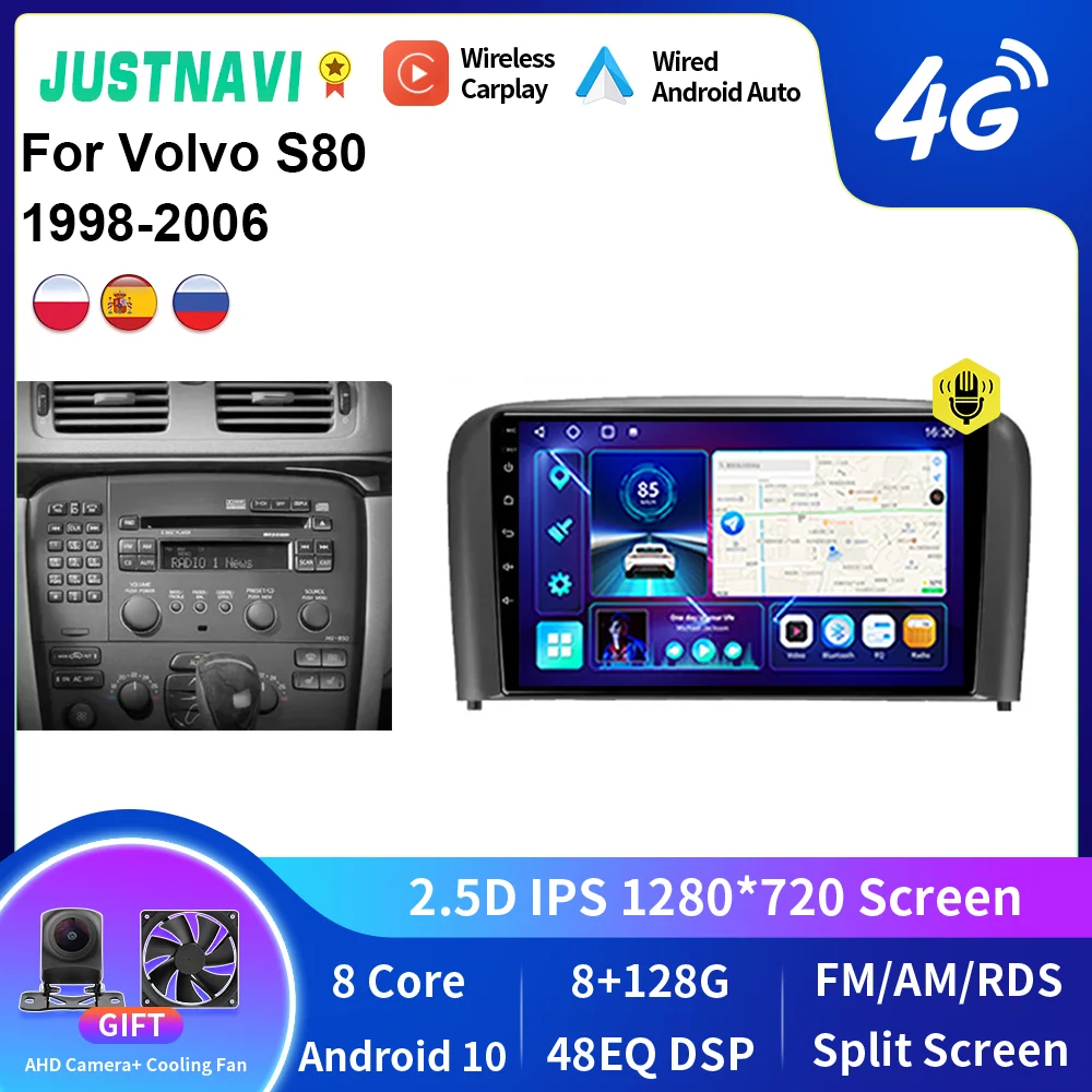 JUSTNAVI-Car-Radio-For-Volvo-S80-1998-2006-Stereo-Android-Multimedia ...