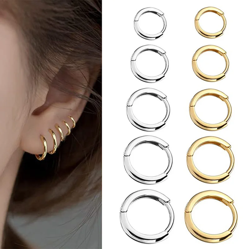 Sleek Stainless Steel Small Hoop Earrings 8-20mm